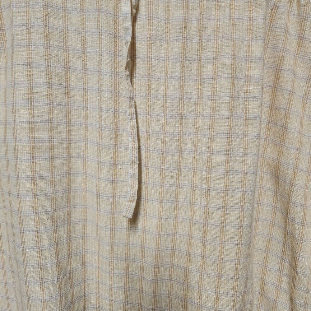 Christopher & Banks Skirt Yellow Plaid Print Size XL Linen Blend Career Midi NWT - Picture 5 of 8